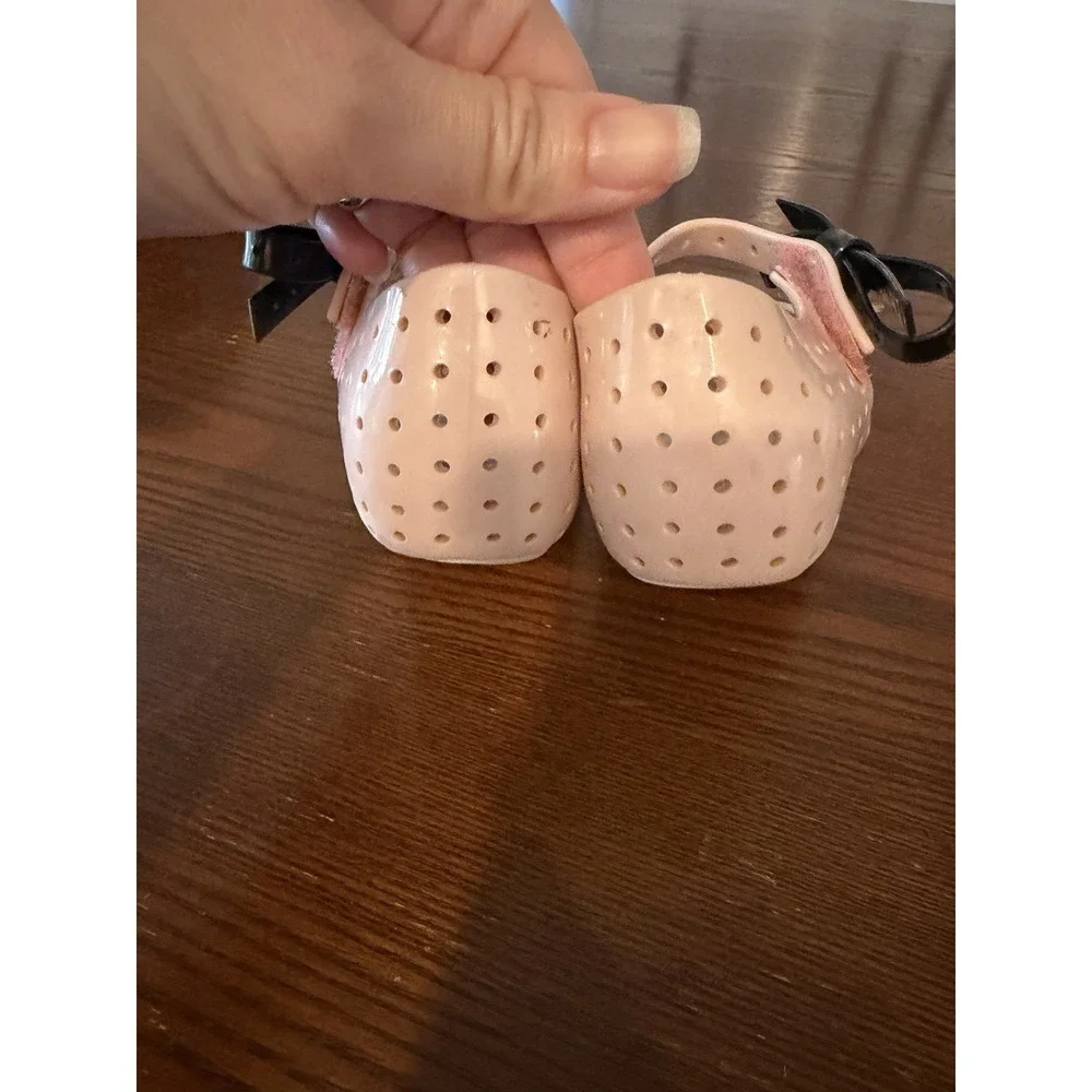 Mini Melissa Mary Jane Jelly Flats Pink Bow Toddler 7 20/21 Brazil